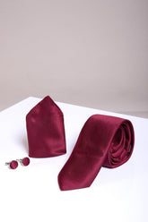 Wine birds eye tie set